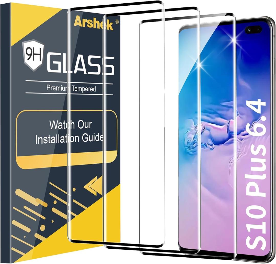 Ultrasonic 1Fingerprint Support, 3D Curved,HD Clear Scratch Resistant for Samsung S10 Plus Glass Screen Protector