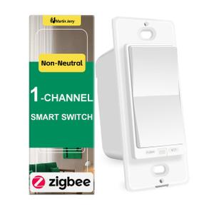 Zigbee Smart Switch no Neutral Required | 1 Channel Rocker Paddle Smart Light Switch Compatible with Alexa, SmartThings and Work with Google Home, Smart Home Devices, 1-Pack