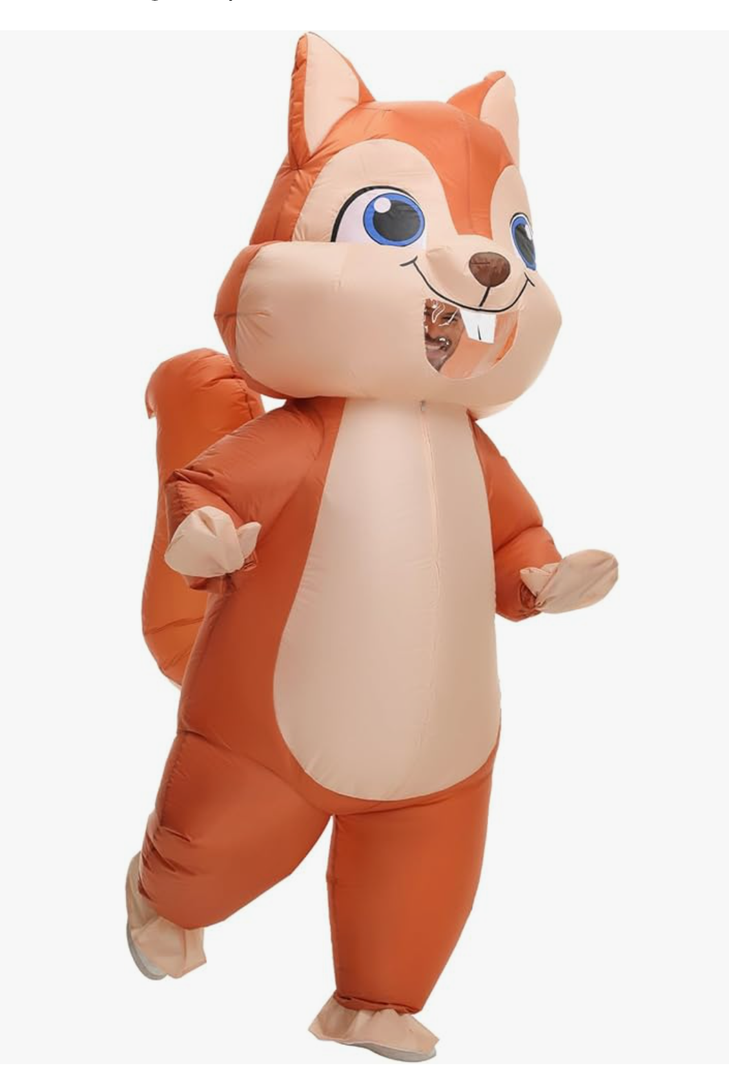 Spinosaurus Inflatable Squirrel Costume for Adult Christmas and Thanksgiving - Funny Blow Up Animal Suit for Halloween - Men and Women