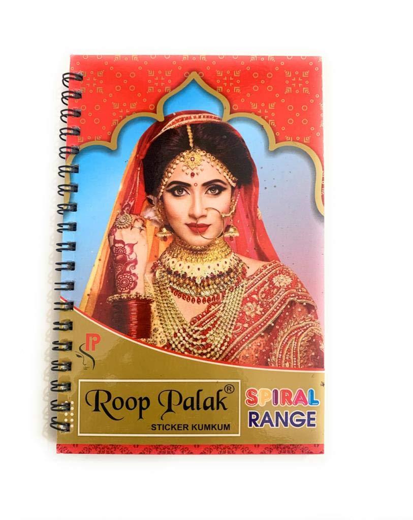 Sticker Bindi Mang Tiki Temprory Tatoos Polka Dot Bindi Sticket for Forehead-Unique Collection in Spiral Book- Multicolor Bindi in size variation- Easy to Keep- Easy to H&y- 960 Bindi in 1 single book