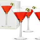 True Manhattan Martini Glass, Crystal Cocktail Coupes, Clear Glass, Cocktail glass set, Dishwasher Safe, Holds 12 oz., Set of 4