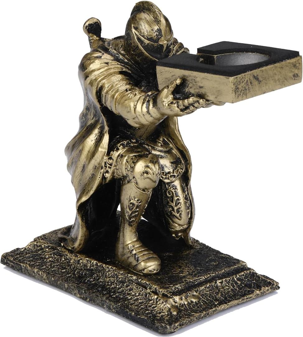 King's Guard Leader Cloak Warrior Knight Watch Display Stand, Ornament Knight Statue Compatible for Apple Watch, Watch Holder Decoration Storage Rack for Jewelry Bracelet Home Office Store (Bronze)