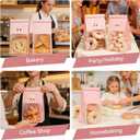 Funcoo 50 Bakery Bags with Window, 5.1x3.9x11 Inches Paper Bread Bags, Tin Tie Tab Lock Cookie Bags Food Storage Bag for Snacks, Popcorn, Candies, 60 pcs Stickers Included