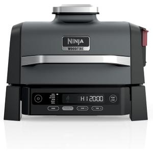 Ninja Woodfire Outdoor Grill & Smoker, 6-in-1 Functionality, Grill, Smoke, Bake, Roast, Air Fry, Broil, Authentic Woodfire Flavors, Electric Heat, OG321