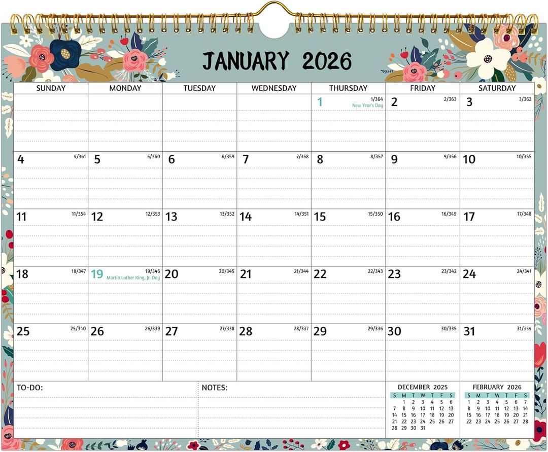 Wall Calendar 2026-2027 2 Year Calendar 2026-2027, 14.57 x 11.42 In, Jan 2026 - Dec 2027, 2026 Calendar 24 Months, Monthly 2026, with Ruled Blocks, Thick Paper, Holidays, To-do List Notes