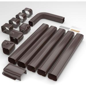4'' 19.5 Ft Mini Split Line Cover Set, PVC & PP Pipe Covers for Mini Split Lines, Line Guard for Central AC, Brown
