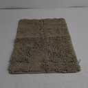 FRESHMINT Chenille Bath Rugs Extra Soft and Absorbent Microfiber Shag Rug, Non-Slip Runner Carpet for Tub Bathroom Shower Mat, Machine-Washable Durable Thick Area Rugs (Light Brown, 24" x 17")