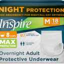 Inspire Adult Diapers Women or Men - MAX Absorbency | Our Most Absorbent and Dry, Incontinence Underwear for Women or Men | Leak Proof Diaper Overnight or Daytime for Heavy (Medium (18 Count))