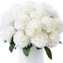 SITUMEIZI 12 Pcs White Artificial Chrysanthemums Flowers Ball Flower Fake Mums Silk for Wedding Home Kitchen Decoration Floral Arrangement