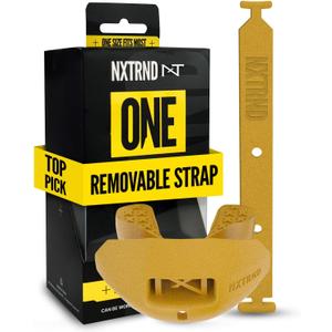 Nxtrnd One Football Mouth Guard, Strap Included, Fits Adult & Youth (Gold)