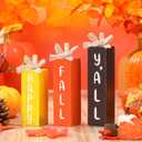 Geetery 3 Pcs Fall Decoration for Home Fall Table Block Sign Thanksgiving Tiered Tray Decor Thanksgiving Wood Table Decor for Autumn Harvest Office Shelf Desk Kitchen Party Supplies (Bright Style)