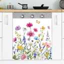 FYSUIMU Wildflower Dishwasher Magnet Cover Colorful Floral Fridge Microwave Magnetic Decal Cover for Kitchen Office Home Party Decor ( 23 x 26 inch)