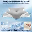 WENGTY Dreams Relief Pillow,Sleep Apnea Pillow w/Neck & Snoring Relief,Orthopedic & Ergonomic Contour Cervical Memory Foam Cooling Pillow for Side Sleepers,Medium Firm Support (Grey, Queen Size)