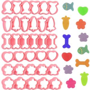 HUAKENER Mini Cookie Cutters - Goldfish, Dog Bone, Paw, Heart, Flower, Carrot, Cute Cookie Cutter Set for Mini Cookies, Pet Snacks, Fondant, BPA Free (Set of 6)