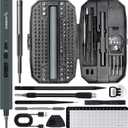 STREBITO Electric Screwdriver 155 in 1 Mini Electric Screwdriver Set, Max 5 N.m, 140 S2 Magnetic Bits, 3 Torque Settings, 650mAh Power Screwdriver Cordless Rechargeable, Repair Tool Kit for PC Phone (Black)