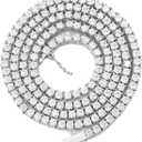 BREN Tennis Necklace - 3mm 4mm 5mm Iced Out Diamond Tennis Chain 5A Cubic Zirconia Necklace - 18K/White Gold Plated Flat Tennis Necklace for Women and Men Size 16"-22"