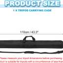 PATIKIL Tripod Carrying Case, 43.3" x 5.1" Heavy Duty Nylon Padded Tripod Bag with Adjustable Shoulder Straps and Handles for Light Stands Umbrellas Tripods Mic Speaker Stand, Black