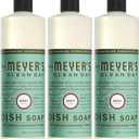 MRS. MEYER'S CLEAN DAY Liquid Dish Soap, Biodegradable Formula, Basil, 16 fl. oz - Pack of 3