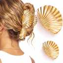 Seashell Claw Clips Gold Hair Clips Beach Hair Accessories for Women and Girls, 3 pack