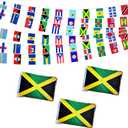 3 Pack 20 Caribbean Countries Small String Flags, 90 Feet 60 Pcs Caribbean Nations Pennant Banner Bunting Flags, International Festival, Commemoration,Caribbean Carnival Decorations (3 Pack)