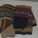 SATINIOR 2 Pairs Leg Warmers for Women Wool Leg Warmers Bohemian Winter Long Knit Boot Cuffs Socks for Women(Khaki, Navy Blue)