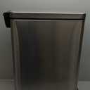 Home Zone Living 12 Gallon Slim Kitchen Trash Can with Soft Close Lid, Step Pedal, Bag Tuck Band, and Removable Liner, Stainless Steel, Silver