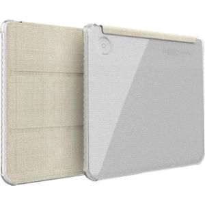 TUDIA SKN FLIP Designed for Kobo Libra Colour Case (2024) - [Auto Wake/Sleep Technology] Shockproof Slim Transparent TPU Back with Trifold Leather eReader Cover - Glitter Beige