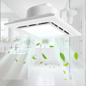 9.8" Panel Bathroom Exhaust Fan with Light, Bathroom Ventilation Fan with 12W 6500K LED Light, 120 CFM 1.0 Sones Low Noise, 4 Inch Duct Quiet Square Fan for Home Bath Restroom Hotel Office
