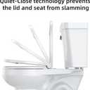 Toilet Seat,Round Toilet Seat with Quiet-Close, Quick-Attach Hardware with Grip-Tight Bumpers, Quick-Release Design,Slow-Close Toilet Seat, Full Flat White