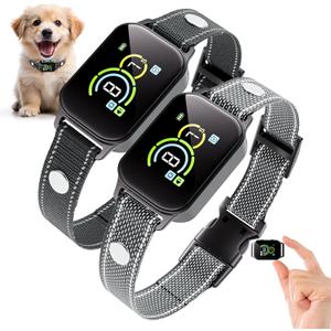 Dog Bark Collar for 2 Pack,Bark Collar for Small Dogs,Humane Barking Collar,AUTO Barking Collar,Adjustable Beep Vibration Modes and 7 Sensitivity(2Pack) (Black)