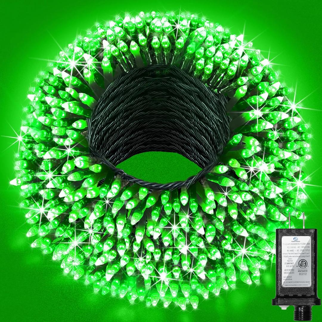 300LED 75FT Christmas Lights Indoor, LED Christmas Tree Decoration Lights with 12 Modes & Timer Memory, Dimmable Plug in Waterproof LED Xmas Light for Yard Trees Wedding Party Holiday Green