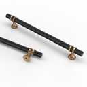 Asidrama 6 Pack 17inch Knurled Matte Black and Champagne Bronze Kitchen Cabinet Handles, Cabinet Pulls Kitchen Cabinet Hardware Cupboard Handles Drawer Pulls