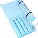 FUYIHGL Mahjong Rack with Pushers Storage Bag - Roll & Go Pink Canvas Sleeve Organizer Fits 4 Racks & Pushers - Travel Mah Jong Accessories and Gifts for Club Party | Rack Carrier Pouch Only (Blue)