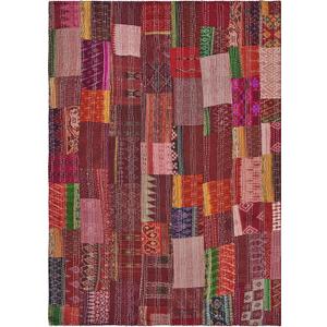 LR Home 50x60 Inch Soft Hand-Woven Bohemian Throw Blanket - Perfect for Bed, Sofa, Couch, and Living Room Decor - Warm blankets for winter - Patchwork Fall Blanket - Christmas Gift - Crimson