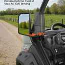 KEMIMOTO Side Mirrors, Fit Factory Doors Large Convex Adjustable UTV Rear View Mirrors, Compatible with Can-Am Defender & Defender Max, OEM Replace 715008100