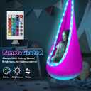 Light Up Kids Pod Swing Seat, Upgraded Kids Hanging Hammock Swing with LED Lights, Cotton Sensory Pod Swing Chair with Inflatable Pillow, Pod Swing for Kids Indoor & Outdoor (1 PCS) (Pink)