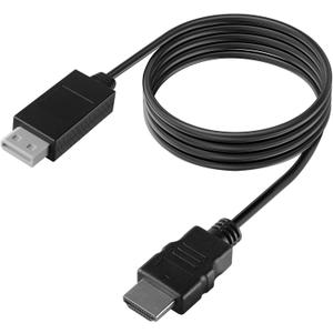 5ft WII to HDMI Converter Cable Adapter,for use with Full HD 1080P Devices with an HDMI Port, Compatible with WII,U,HDTV, Monitor (Black)