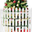 Extra Height 24 Christmas Tree Fence, 12pcs Christmas Tree Gate, White Christmas Fence Decorations for Cat, Small Dog, Suit for Christmas, Birthday, Wedding Decoration