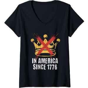 Womens No Kings V-Neck T-Shirt,small