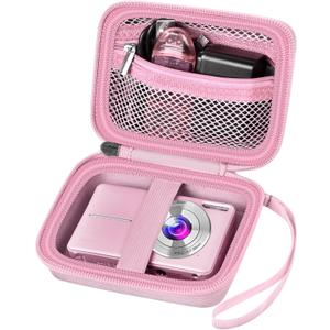 Digital Camera Case: Small Cute Pouch for Kodak pixpro fz55 fz45, Canon ixus 285 Hs Elph 360, Nikon s6900, Sony dsc w830, Camkory dc403, Compact Camera Accessories for Girl (Pink)
