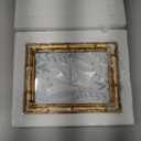 5x7 Picture Frame Bamboo, Resin Photo Frame with Tempered Glass Rustic Decorative Frame for Tabletop Display or Wall Display Option, Ideal for Living Room, Hallway, Bedside Home Dcor, Gold