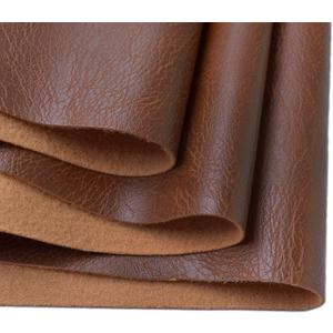 Wento Thick 2 Yard Faux Leather Fabric Soft Skin Grain PU Leather for Furniture Cover Reupholster Sofa Chairs Cushions Vinyl Upholstery (2 Yards, Brown)