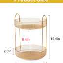 360 Rotating Gold Makeup Organizer,2 Tier Large Capacity Rotating Makeup Organizer,SkincarePerfume Organizer,Bathroom Cosmetics Storage Organizer Countertop (Gold-2 Tier)