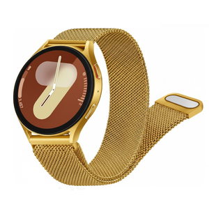 Meliya Metal Band for Samsung Galaxy Watch 7 Band 40mm 44mm, Galaxy Watch FE Bands 40mm, 20mm Stainless Steel Replacement Strap for Galaxy Watch 7 Band Women Men (GOLD)