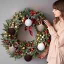 Syhood 9Pcs 9 Pcs 2.36 Inch Christmas Ball Ornaments Boho Farmhouse Jute Rope Hanging Balls Burlap Neutral Rustic Ornaments for Xmas Tree Holiday Wreath Garland Wedding Home(White,Beige,Dark Brown)