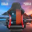 GTPLAYER Gaming Chair, High Back Leather Computer Gaming Chair with Footrest, Ergonomic Height Adjustable Office Chair with Removable Cover and Lumbar Support for Gaming and Work (Red)
