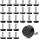 WAFJAMF 24 PCS 1/4 UNC Thread Adjustable Furniture Levelers Screw in Threaded, Adjustable Levelers Feet Screw On Furniture Glide Leveling for Table, Chair, Furniture Legs (1/4-20UNC Thread) (1/4"-20 UNC Thread)