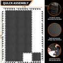 Gym Flooring for Home Gym, 18 PCS Anti-Slip Interlocking Foam Floor Tiles, 12.6"x12.6"x0.4" EVA Exercise Mats, Puzzle Floor Mat For Workout, Yoga, Kids Play Area, Treadmill, Garage