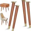 16 inch Table Legs, Wood Furniture Legs Set of 4, Replacement Mid Century Style Coffee Table End Table Chair Legs Desk Legs with Mounting Screws, Walnut
