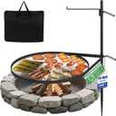 Toriexon 24" Fire Pit Grill w/304 Stainless Steel Grate, Portable Carry Bag